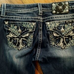 Miss Me Dark Blue Embellished Skinny Jeans